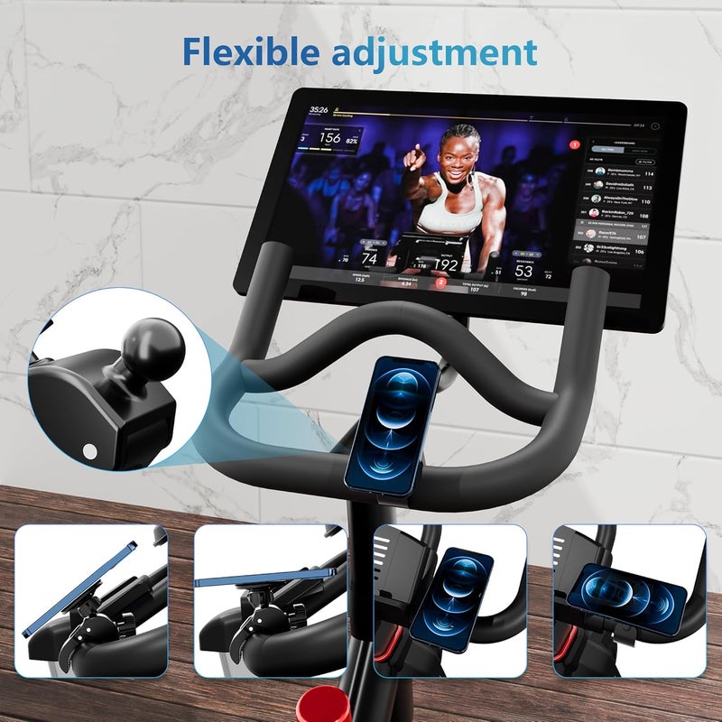 EFEALL Magnetic Phone Holder, Strong Magnet Bike Phone Mount with Two Metal Rings, for Indoor Gym Equipment(Compatible with Peloton Bike)/Stroller/Treadmill, for MagSafe iPhone Samsung and All Phone - Image 5